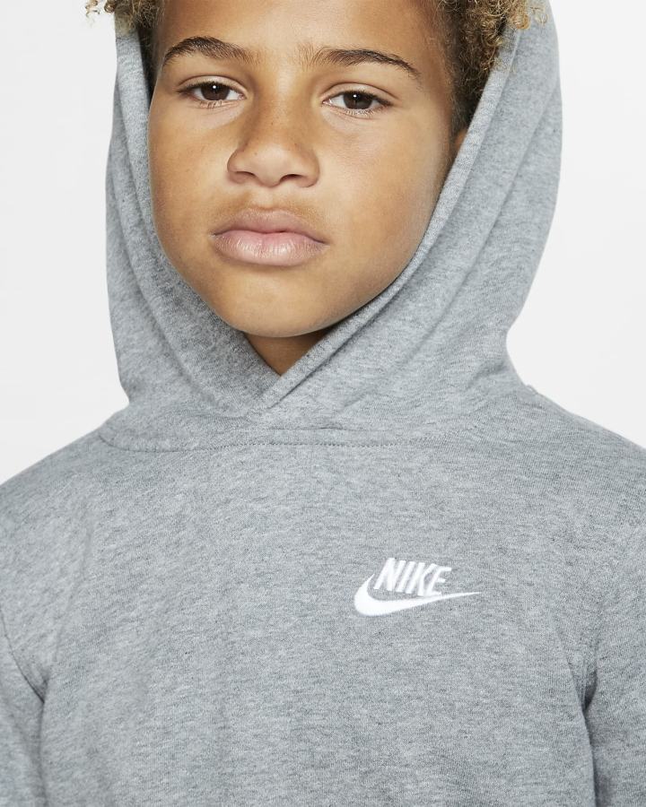 Nike Sportswear Club Kids Za Dječake Majica S Kapuljačom Tamno Sive Bijele | HR-04389BPVT