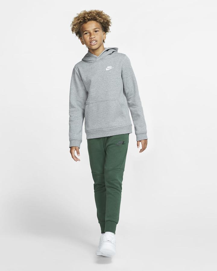 Nike Sportswear Club Kids Za Dječake Majica S Kapuljačom Tamno Sive Bijele | HR-04389BPVT