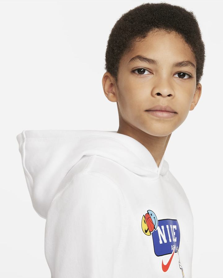 Nike Sportswear Club Kids Za Dječake Majica S Kapuljačom Bijele | HR-39682YZUS