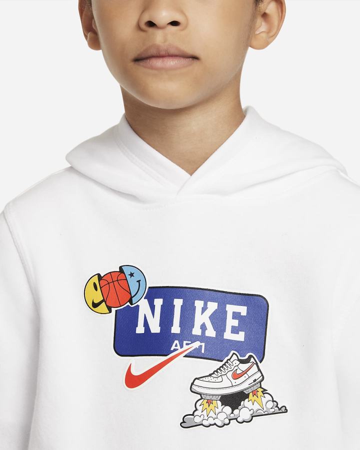 Nike Sportswear Club Kids Za Dječake Majica S Kapuljačom Bijele | HR-39682YZUS