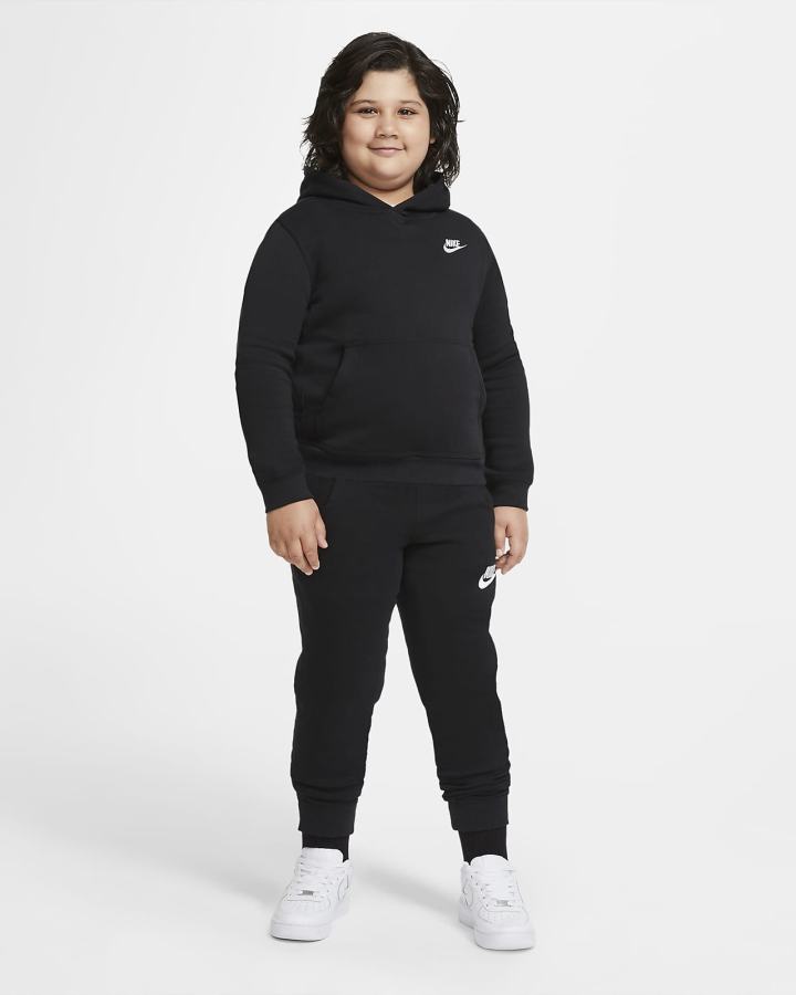 Nike Sportswear Club Kids Za Dječake Majica S Kapuljačom Crne Bijele | HR-40187VXWU