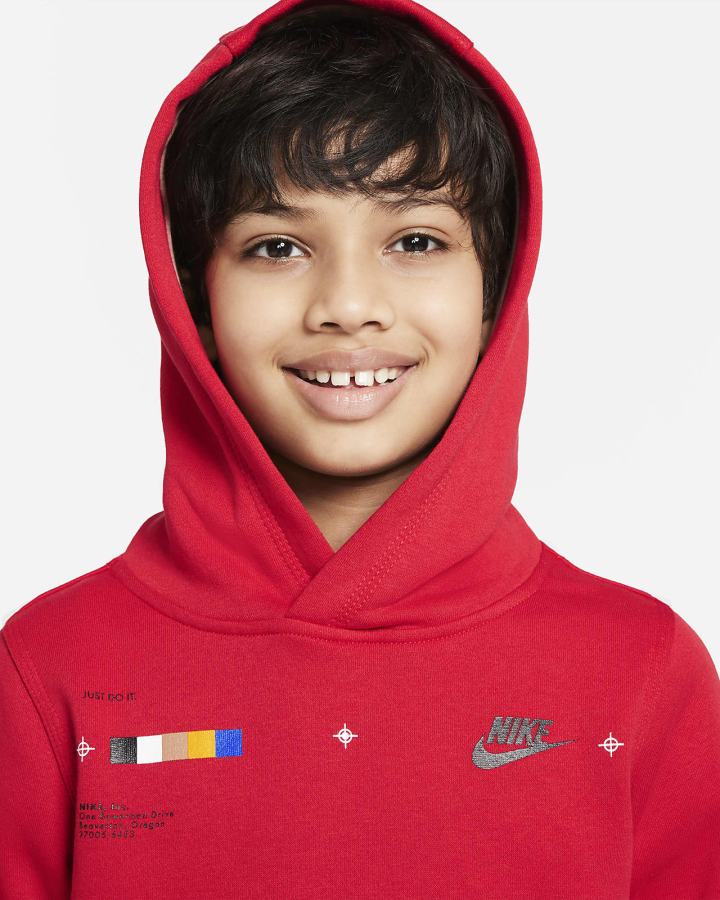 Nike Sportswear Club Kids Za Dječake Majica S Kapuljačom Crvene | HR-42837GMHN