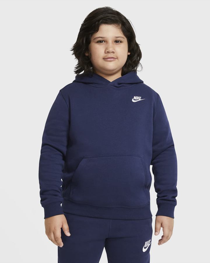 Nike Sportswear Club Kids Za Dječake Majica S Kapuljačom Tamnoplave Bijele | HR-67318FQMO