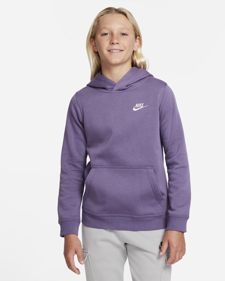 Nike Sportswear Club Kids Za Dječake Majica S Kapuljačom Ljubičaste Bijele | HR-71468BSPG