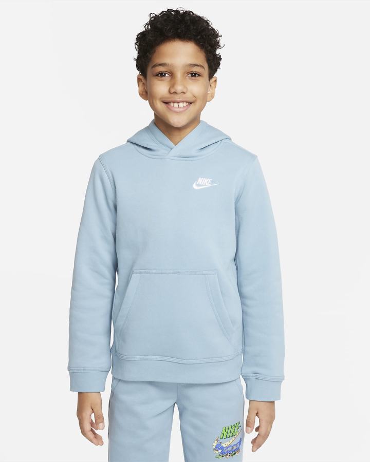 Nike Sportswear Club Kids Za Dječake Majica S Kapuljačom Plave Bijele | HR-73059KBTN