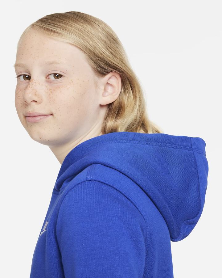 Nike Sportswear Club Kids Za Dječake Majica S Kapuljačom Kraljevska Plava Bijele | HR-92675VDOZ