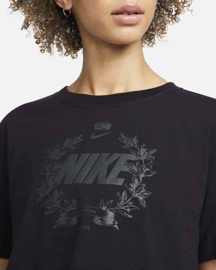 Nike Sportswear Cropped Printed Ženske Majice Crne | HR-46897EUYG