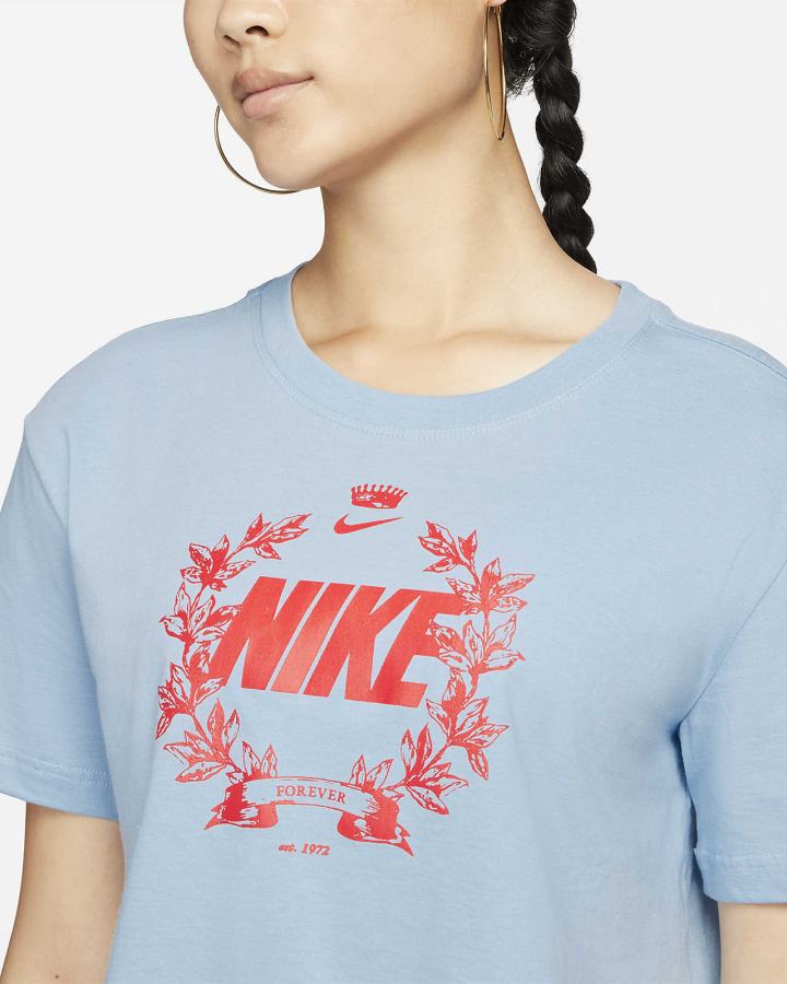 Nike Sportswear Cropped Printed Ženske Majice Plave | HR-91872LDRT