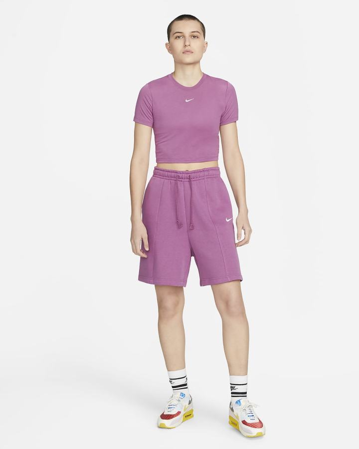 Nike Sportswear Essential Crop Top Ženske Majice Svijetlo Bordo Bijele | HR-01256KFZB