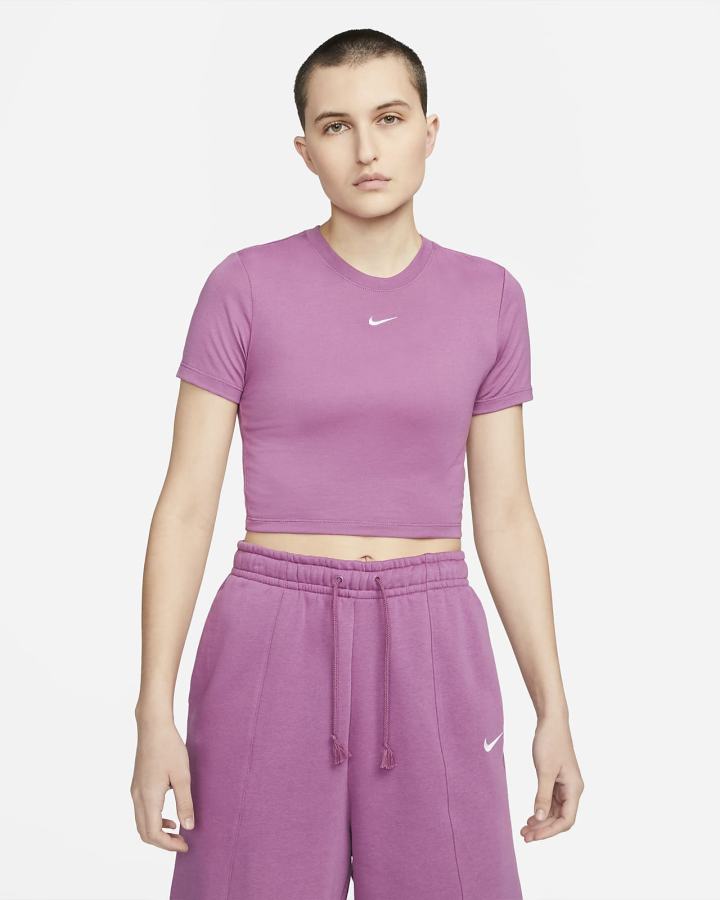 Nike Sportswear Essential Crop Top Ženske Majice Svijetlo Bordo Bijele | HR-01256KFZB