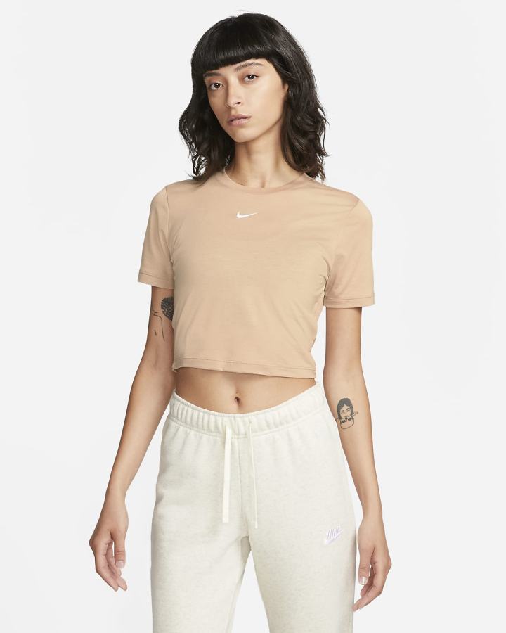 Nike Sportswear Essential Crop Top Ženske Majice Bež | HR-57038BSCH