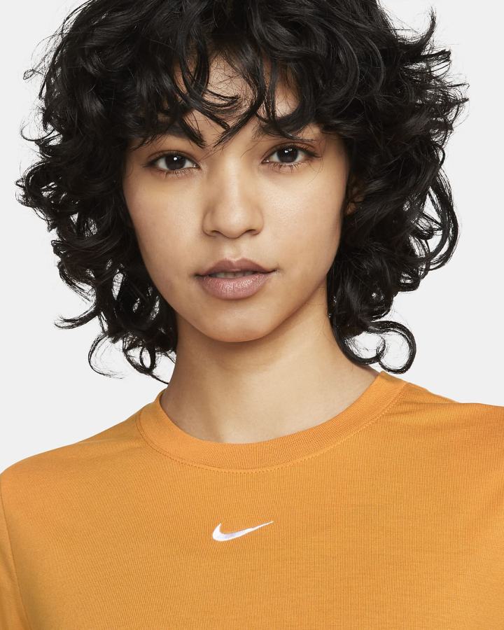 Nike Sportswear Essential Crop Top Ženske Majice Tamno Žute Bijele | HR-83620DISE