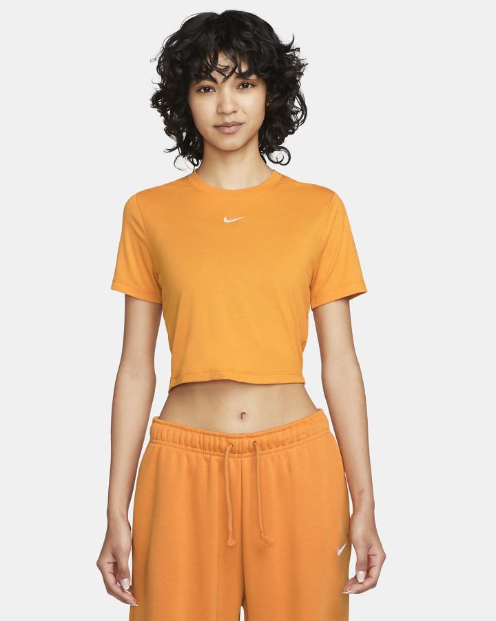 Nike Sportswear Essential Crop Top Ženske Majice Tamno Žute Bijele | HR-83620DISE