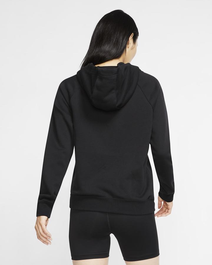 Nike Sportswear Essential Funnel-Neck Fleece Ženske Majica S Kapuljačom Crne Bijele | HR-58724THUF