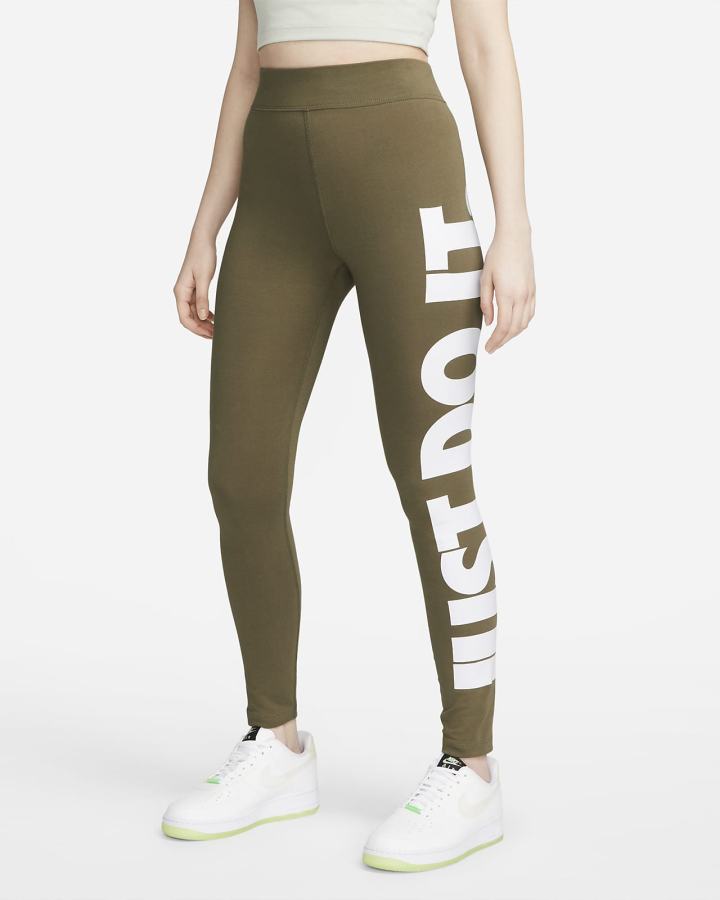 Nike Sportswear Essential High-Waisted Graficke (Plus Size) Ženske Tajice Bijele | HR-01746CXAP