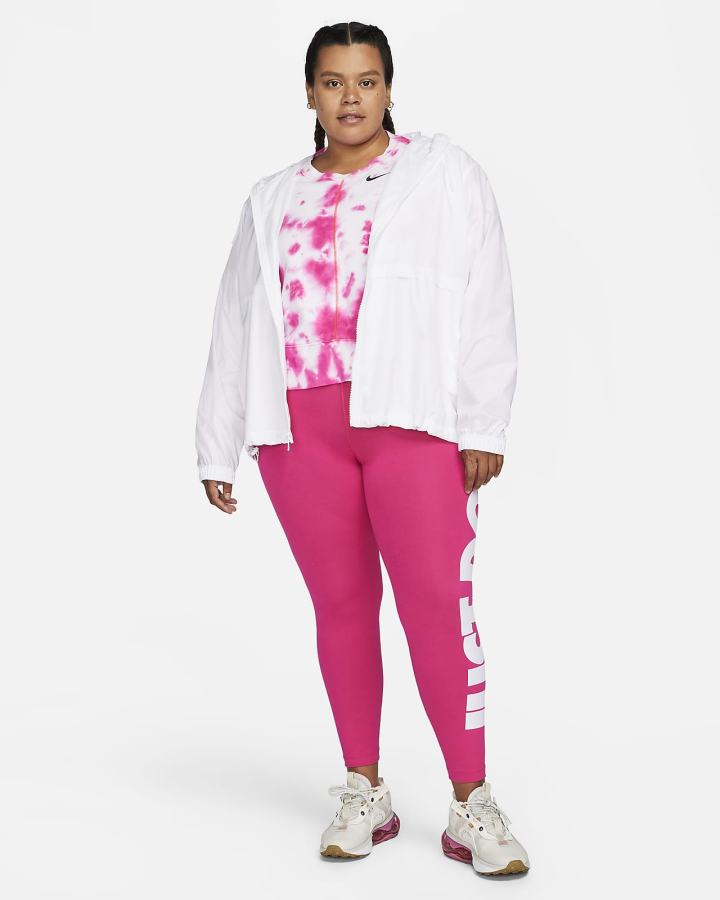 Nike Sportswear Essential High-Waisted Graficke (Plus Size) Ženske Tajice Bijele | HR-02973JXDA