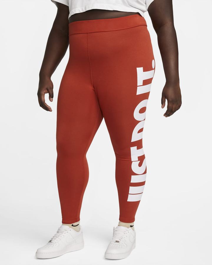 Nike Sportswear Essential High-Waisted Graficke (Plus Size) Ženske Tajice Bijele | HR-30951ETQG