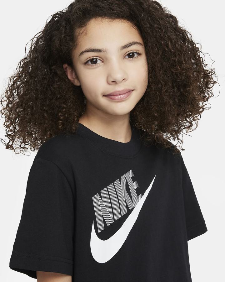 Nike Sportswear Essential Kids Boxy Dance Za Djevojčice Majice Crne | HR-13489ZKCR