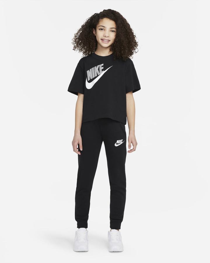 Nike Sportswear Essential Kids Boxy Dance Za Djevojčice Majice Crne | HR-13489ZKCR