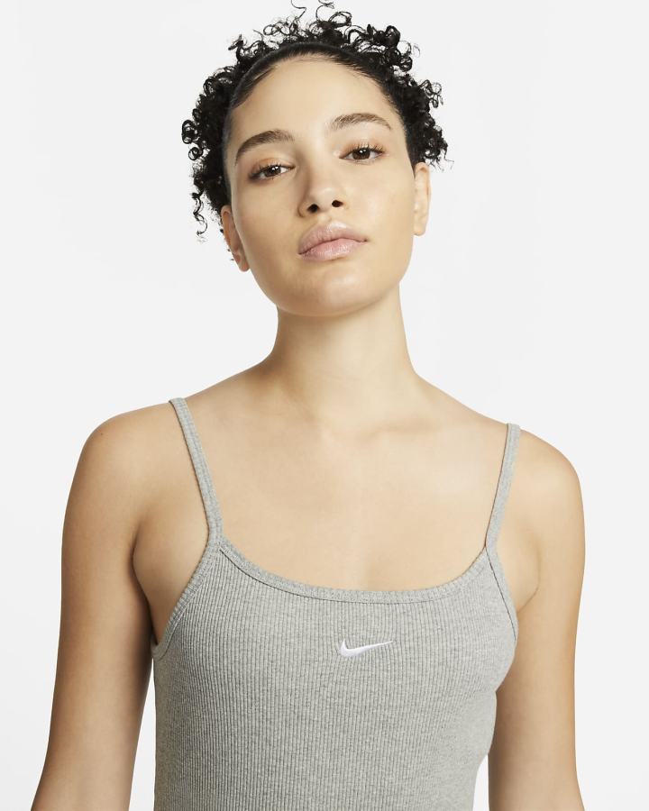 Nike Sportswear Essential Rebrasti (Plus Size) Ženske Haljine Tamno Sive Bijele | HR-28451IZKB