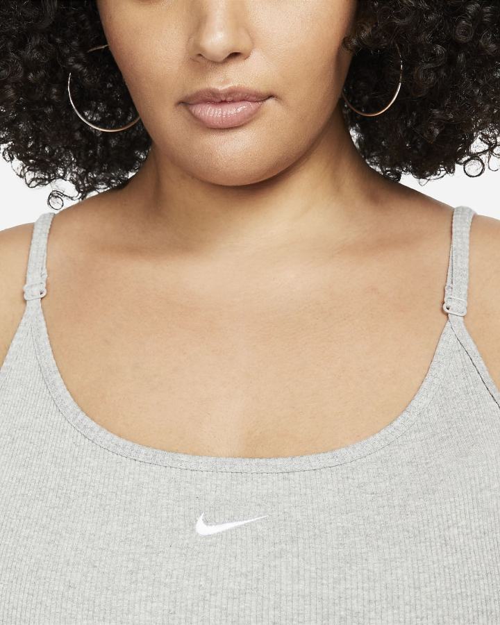 Nike Sportswear Essential Rebrasti (Plus Size) Ženske Haljine Tamno Sive Bijele | HR-35678ANZD