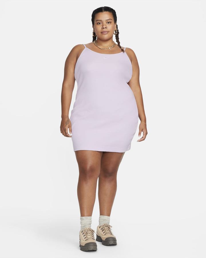 Nike Sportswear Essential Rebrasti (Plus Size) Ženske Haljine Bijele | HR-91270RQVY