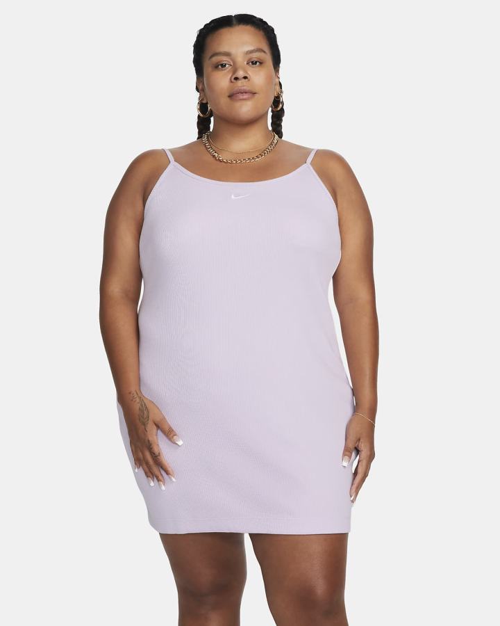 Nike Sportswear Essential Rebrasti (Plus Size) Ženske Haljine Bijele | HR-91270RQVY