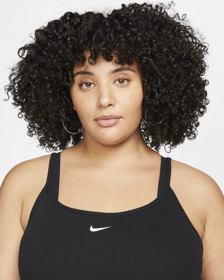 Nike Sportswear Essential Rebrasti (Plus Size) Ženske Haljine Crne Bijele | HR-93721FWJM