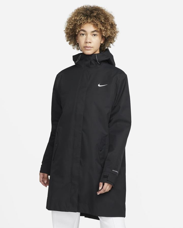 Nike Sportswear Essential Storm-FIT Woven (Plus Size) Ženske Parka Jakne Crne Bijele | HR-56471VLXR