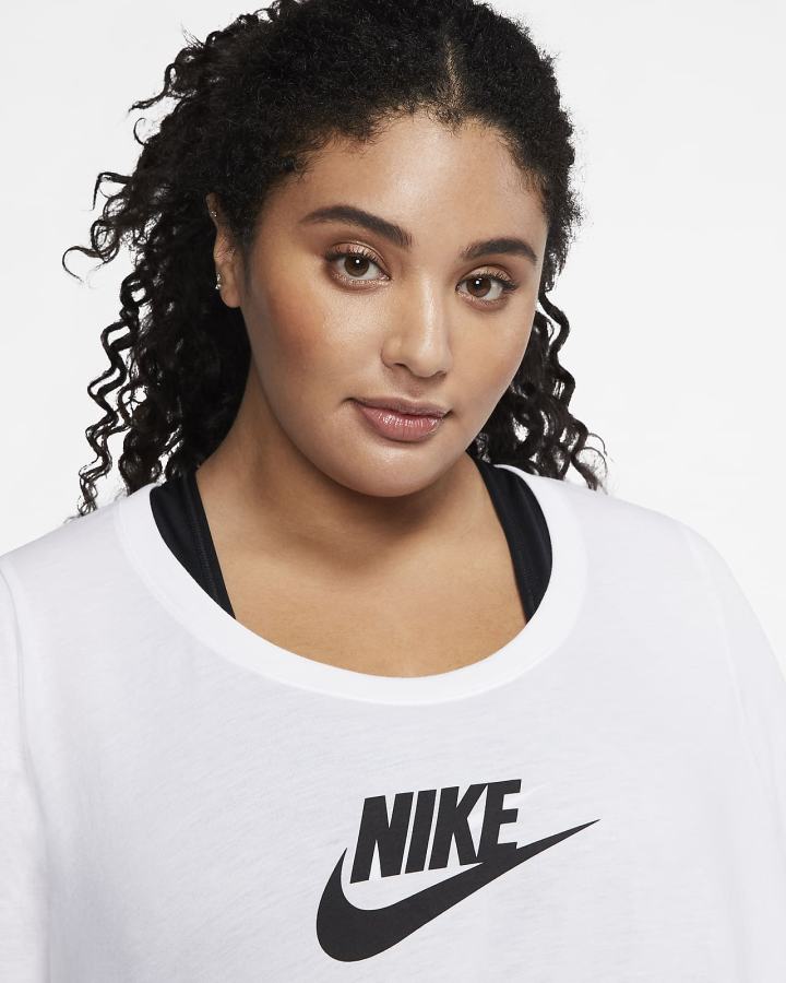 Nike Sportswear Essential Tunic (Plus Size) Ženske Majice Bijele Crne | HR-01927ZQDJ