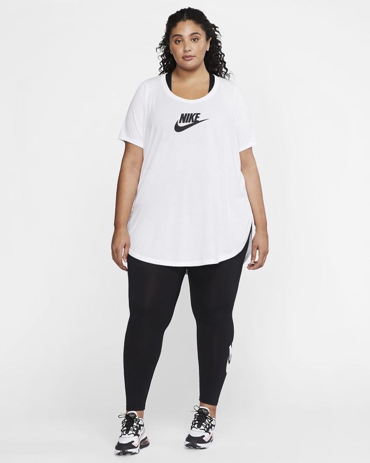 Nike Sportswear Essential Tunic (Plus Size) Ženske Majice Bijele Crne | HR-01927ZQDJ