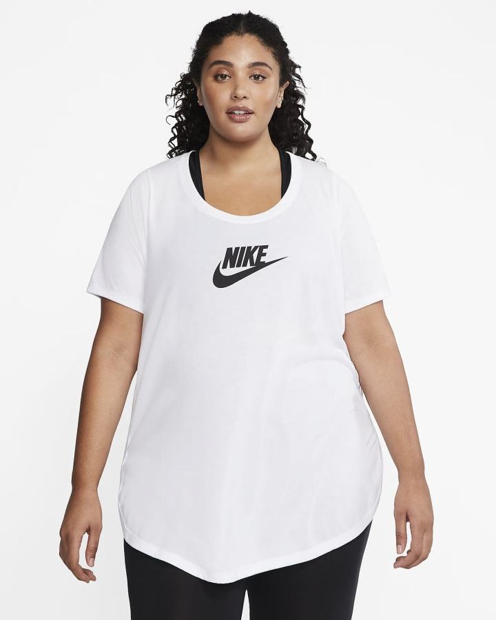 Nike Sportswear Essential Tunic (Plus Size) Ženske Majice Bijele Crne | HR-01927ZQDJ