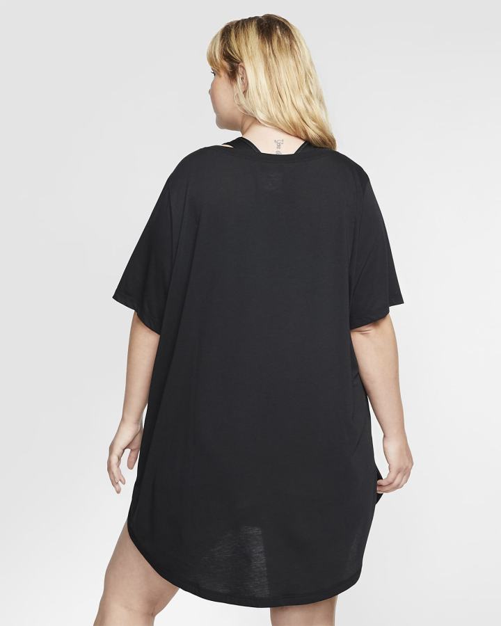 Nike Sportswear Essential Tunic (Plus Size) Ženske Majice Crne Bijele | HR-21806PNKV