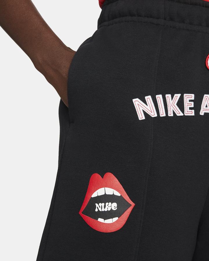 Nike Sportswear Essentials High-Rise Fleece Ženske Kratke Hlače Crne Bijele | HR-68075QUHT