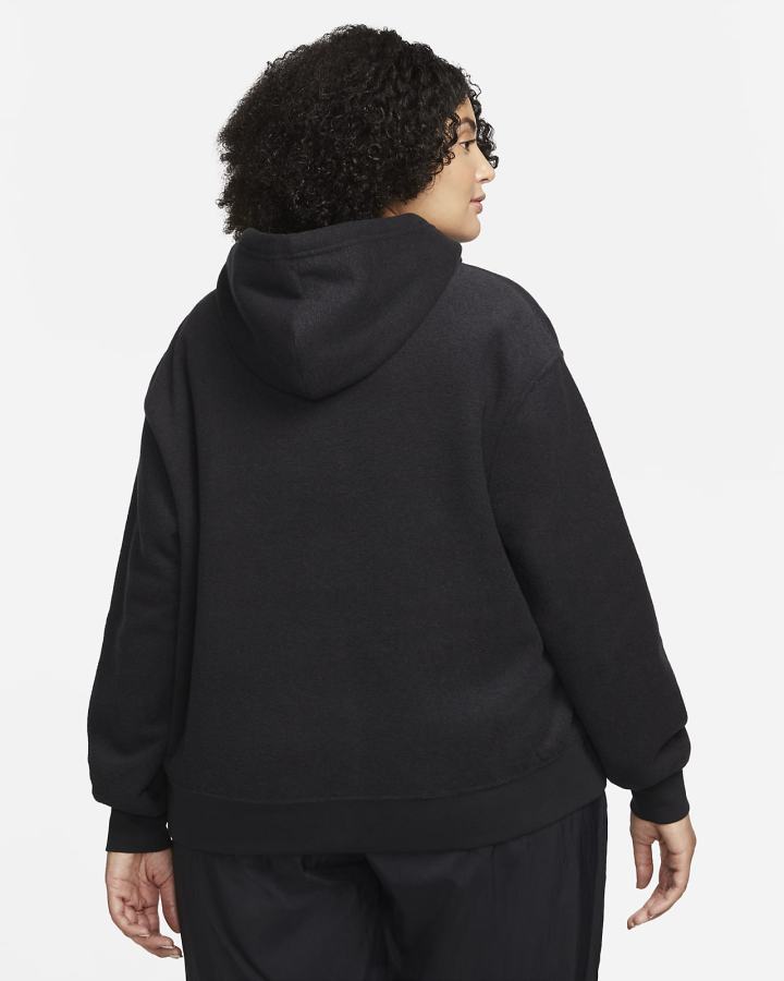 Nike Sportswear Essentials Plush (Plus Size) Ženske Majica S Kapuljačom Crne Bijele | HR-75326IBHY