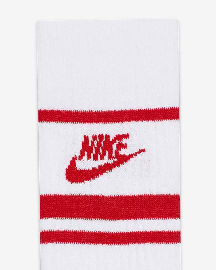 Nike Sportswear Everyday Essential Crew (3 Pairs) Muške Čarape Bijele Crvene | HR-24310OFGB