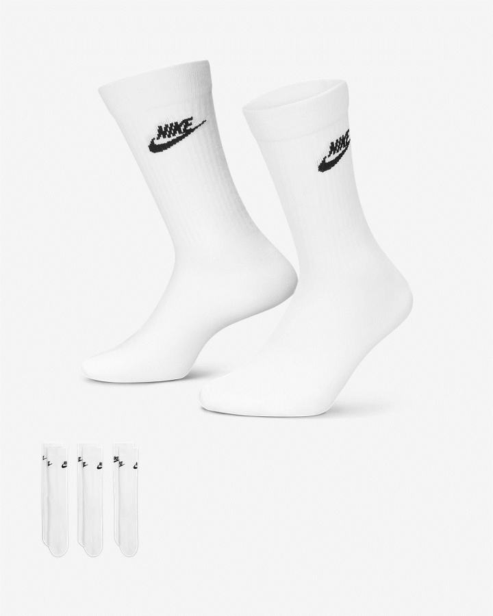 Nike Sportswear Everyday Essential Crew (3 Pairs) Muške Čarape Bijele Crne | HR-57904GUOS