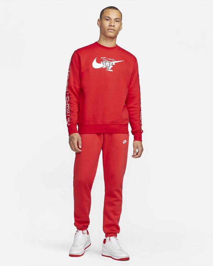 Nike Sportswear Fleece Crew Muške Dukserice Crvene | HR-60127GYIO