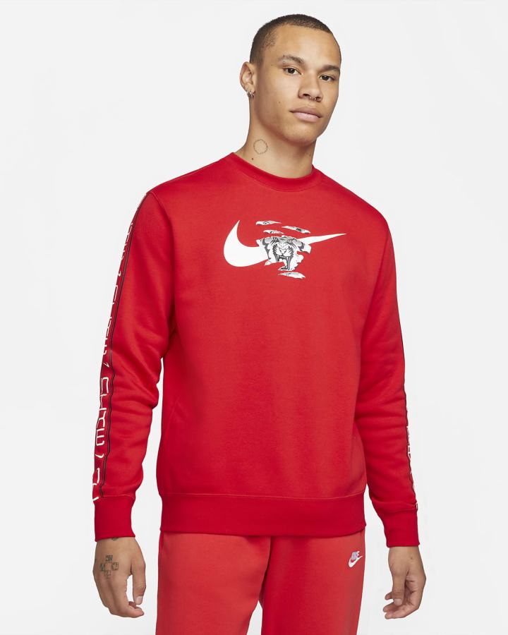 Nike Sportswear Fleece Crew Muške Dukserice Crvene | HR-60127GYIO