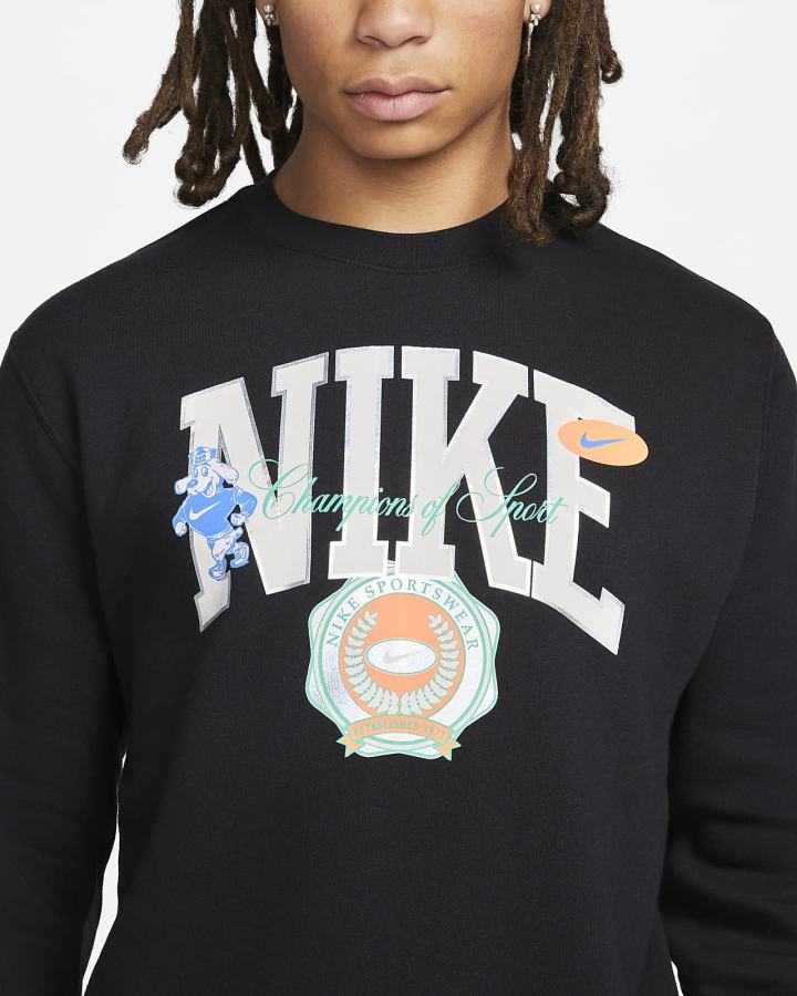 Nike Sportswear Fleece Crew Muške Dukserice Crne | HR-92751GCEP