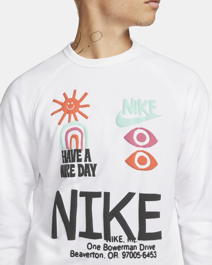 Nike Sportswear French Terry Crew Muške Dukserice Bijele | HR-07451YWRD