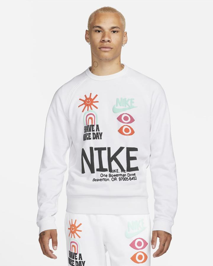 Nike Sportswear French Terry Crew Muške Dukserice Bijele | HR-07451YWRD