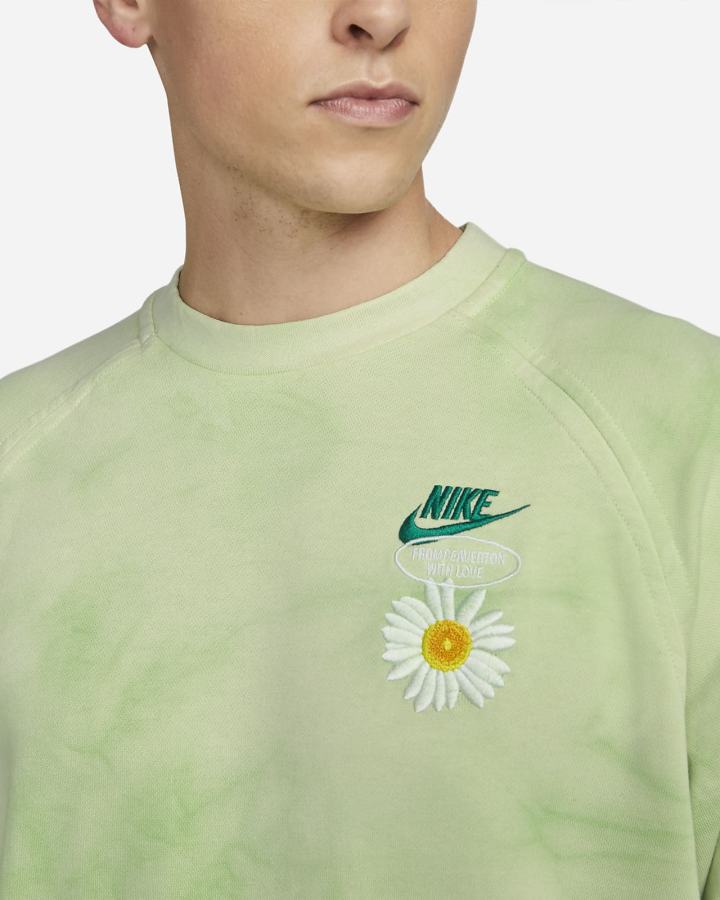 Nike Sportswear French Terry Crew Muške Dukserice Zelene Narančaste | HR-47810IVDH