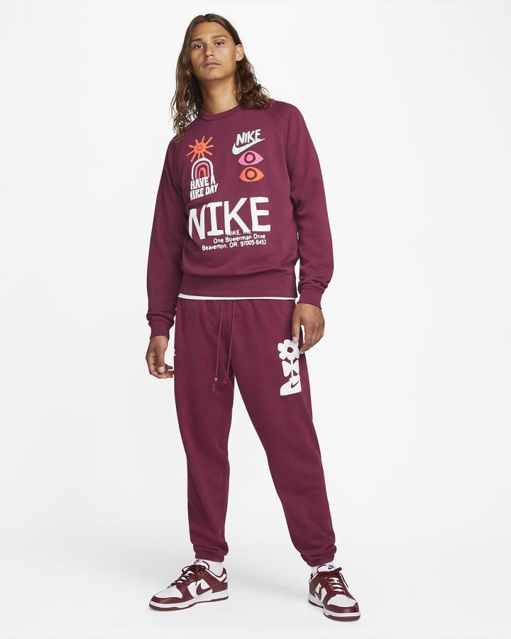 Nike Sportswear French Terry Crew Muške Dukserice Bordo | HR-61425CVSN