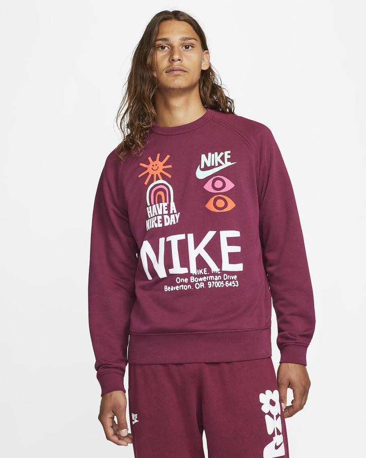 Nike Sportswear French Terry Crew Muške Dukserice Bordo | HR-61425CVSN