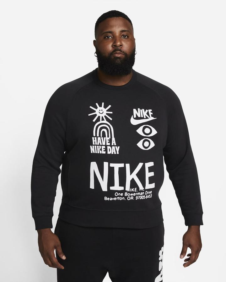 Nike Sportswear French Terry Crew Muške Dukserice Crne | HR-82460ISVA