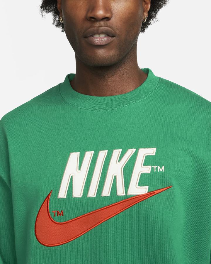 Nike Sportswear French Terry Crew Muške Dukserice Zelene | HR-87236URBA