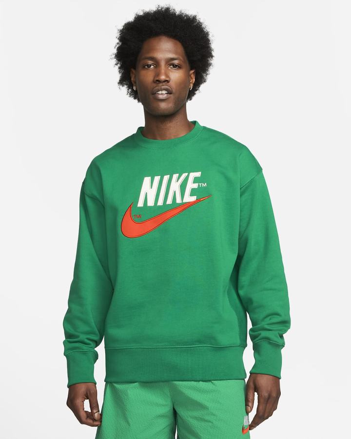 Nike Sportswear French Terry Crew Muške Dukserice Zelene | HR-87236URBA