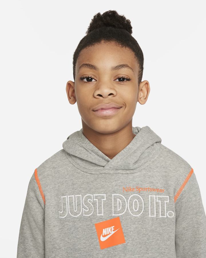 Nike Sportswear JDI Kids Za Dječake Majica S Kapuljačom Tamno Sive Narančaste | HR-64915YFXQ