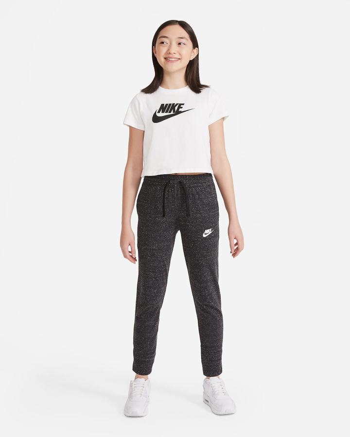 Nike Sportswear Kids 7/8 Za Djevojčice Jogger Hlače Crne Bijele | HR-69123KXYC